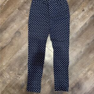 Navy and White Patterned Pants